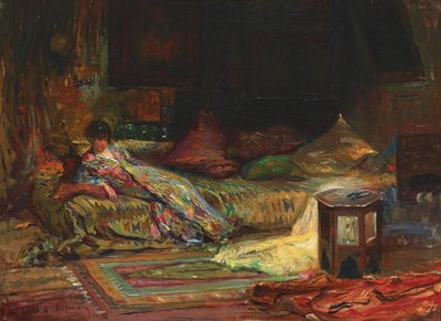 Intérieur oriental Claudia Millian-Minulescu posant dans un intérieur oriental - Alexandru Satmari